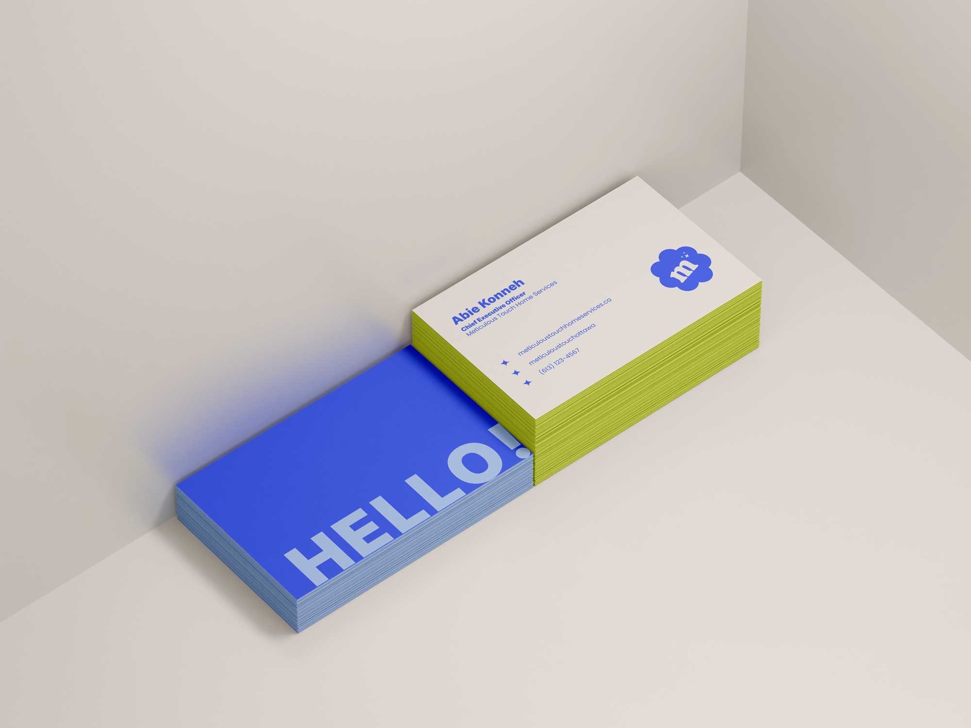 Business card design for Meticulous Touch Home Services